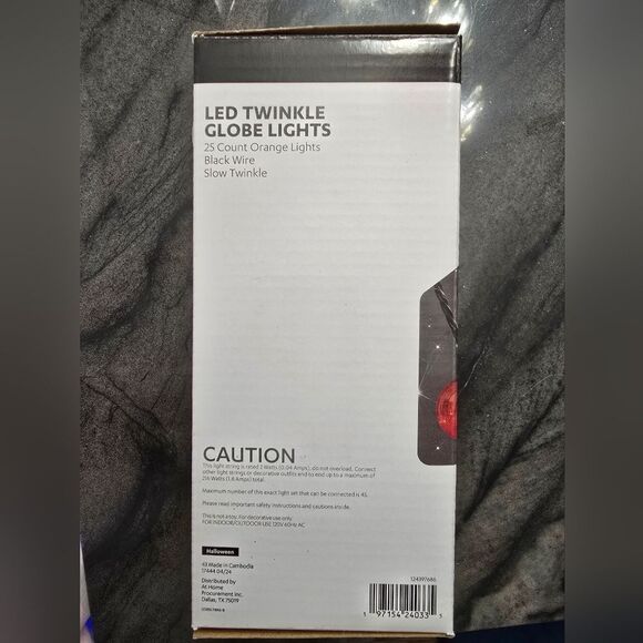 Halloween LED Twinkle Globe String Lights 25pc, New - Picture 4 of 6